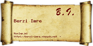 Berzi Imre névjegykártya